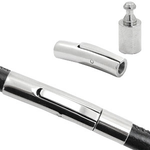 Appr&ecirc;ts en acier inox fermoir clip &Oslash;4mm Argent&eacute; antique