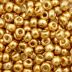 Perles de rocailles Miyuki 6/0 Duracoat galvanized yellow gold 6-4203