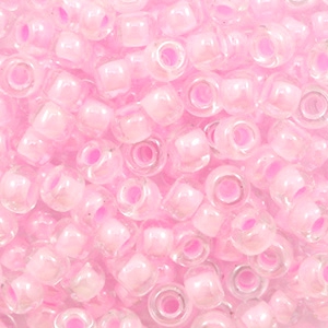 Perles de rocailles Miyuki 6/0 Pink lined crystal 6-207