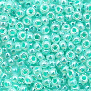 Perles de rocailles Miyuki 8/0 Ceylon aqua green 8-536