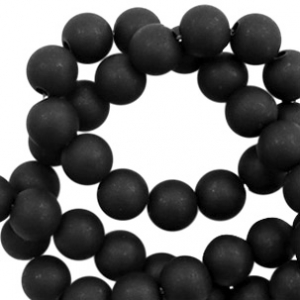 Perles acryliques 10mm mat noir