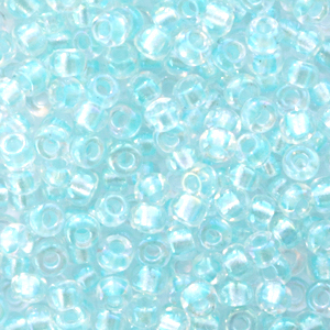 Perles de rocailles Miyuki 8/0 Fancy lined soft aqua blue 8-3638