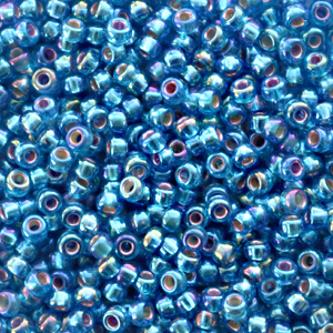 Perles de rocailles Miyuki 11/0 Silverlined AB capri blue 11-1025