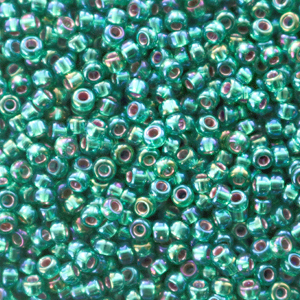 Perles de rocailles Miyuki 11/0 Silverlined AB emerald green 11-1017