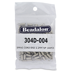 Beadalon spring cord end 2.2mm Argent&eacute;
