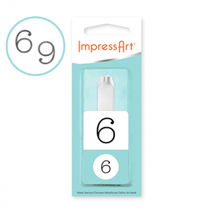 ImpressArt tampon poin&ccedil;on chiffre Monogram 6/9 10mm Argent&eacute;