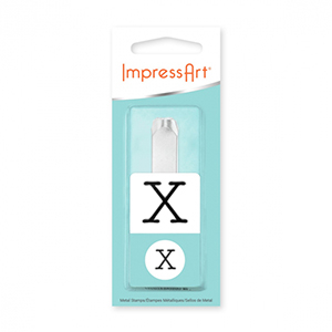 ImpressArt tampon poin&ccedil;on lettre majuscule Monogram X 10mm Argent&eacute;