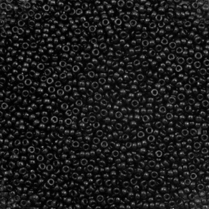 Perles de rocailles Miyuki 15/0 Opaque black 15-401 