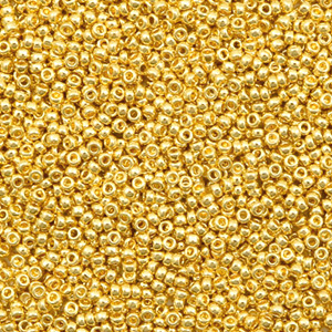 Perles de rocailles Miyuki 15/0 Duracoat galvanized gold 15-4202