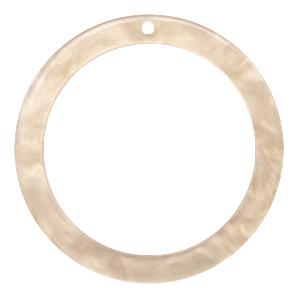 Pendentifs en r&eacute;sine rond 35mm&nbsp; Beige semoule clair