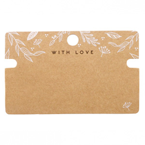 Cartes &agrave; bijoux 'with love' Floral Marron