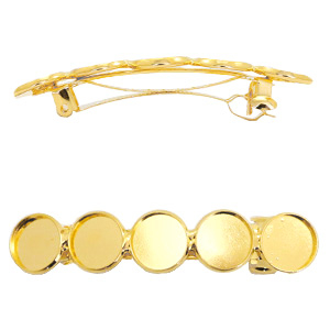 Sertis en m&eacute;tal pince &agrave; cheveux pour 5 cabochons 12mm Dor&eacute;