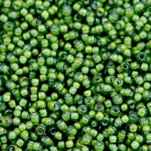 Perles de rocailles Miyuki 11/0 Fancy lined chartreuse green 11-3764