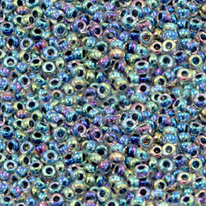 Perles de rocailles Miyuki 11/0 Noir lined crystal ab 11-283