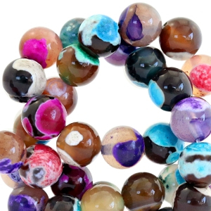 Pierres naturelles Agate 4mm Multicolore