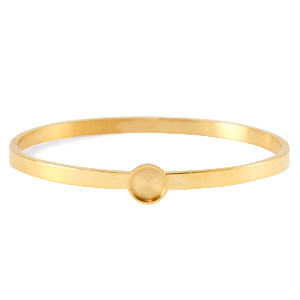 Bracelets en acier Polaris (Inox) avec serti pour cabochon 7mm/Swarovski SS34 Dor&eacute;