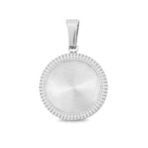 Breloques en acier Polaris (Inox) avec serti pour cabochon 12mm Argent&eacute;