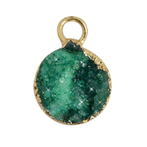 Pierres naturelles pendentifs 10mm Vert eden-dor&eacute;