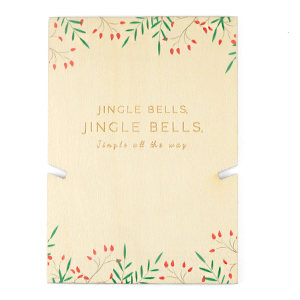 Cartes &agrave; bijoux en bois "jingle bells" Naturel (couleur naturelle du bois)