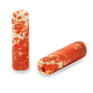 Pierres naturelles perles tube Orange corail