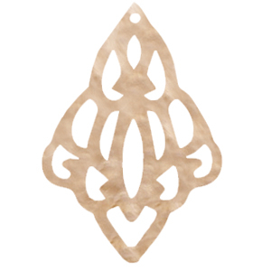 Pendentifs en r&eacute;sine baroque diamant Beige semoule clair