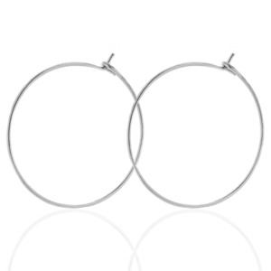 Boucles d'oreilles en acier inox 25mm Argent&eacute;