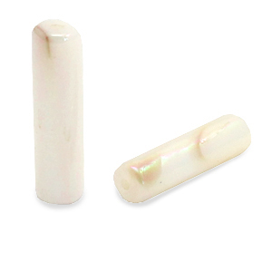 Perles coquillage tube Beige cr&egrave;me-rev&ecirc;tement AB