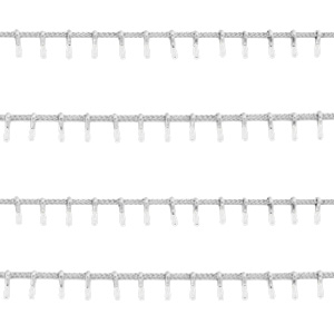 Appr&ecirc;ts en acier inox cha&icirc;ne maille jaseron clou Argent&eacute;-blanc