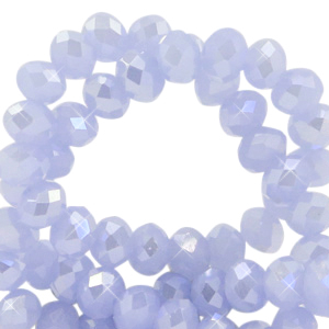 Perles &agrave; facettes 3x2mm disque Bleu Chambray-pearl shine coating