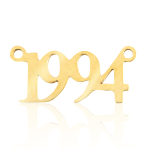 Breloques en acier Inox connecteur ann&eacute;e 1994 Dor&eacute;