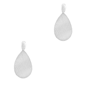 Breloques en acier inox goutte Argent&eacute;