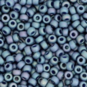 Perles de rocailles Miyuki 8/0 Opaque glazed frosted rainbow bayberry blue 8-4703