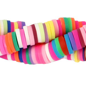 Perles Katsuki 6mm Marron-rose arc-en-ciel m&eacute;lange