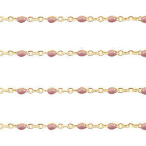 Appr&ecirc;ts en acier inox cha&icirc;ne maille jaseron 1mm&nbsp; Marron sandstone-dor&eacute;