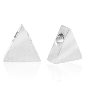 Perles en acier Inox triangle Argent&eacute;