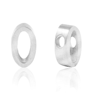 Perles en acier Inox chiffre 0 Argent&eacute;