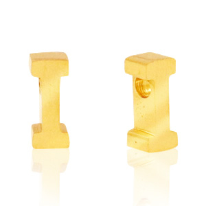 Perles en acier Inox lettre I Dor&eacute;