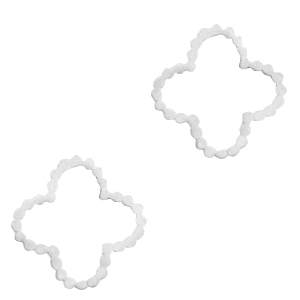 Breloques en acier inox connecteur fleur Argent&eacute;