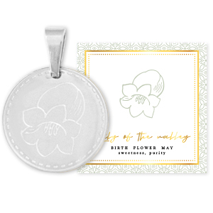 Mix & Match breloques en acier Inox 15mm Fleur de naissance Mai - Muguet Argent&eacute;