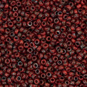 Perles de rocailles Miyuki 11/0 Opaque picasso red 11-4513