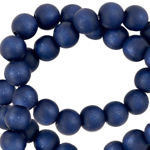 Perles Super Polaris rond 6mm mat Bleu profond