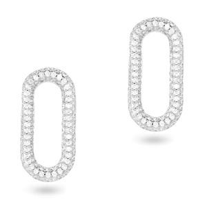 Connecteur en Zirconium oval Argent&eacute;