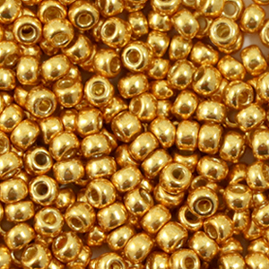 Perles de rocailles Miyuki 8/0 Duracoat galvanized yellow gold 8-4203