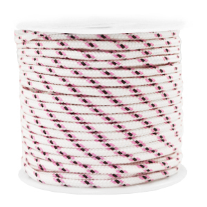 Cordelette 2mm Blanc-rose