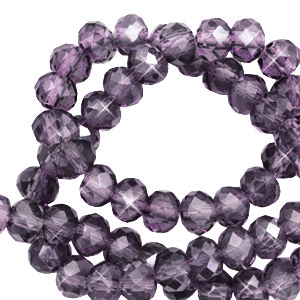 Perles &agrave; facettes 4x3mm disque Heishi Violet am&eacute;thyste-pearl shine coating