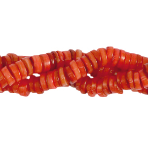 Perles coquillage disque 7mm Rouge corail