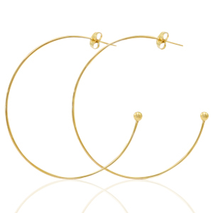 Boucles d'oreilles puces en acier Inox cr&eacute;oles Dor&eacute;