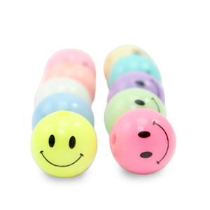 Perles acryliques 8 mm smiley Multicolore