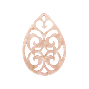 Pendentifs en r&eacute;sine goutte baroque 38x27mm beige p&ecirc;che