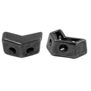 Perles en m&eacute;tal DQ duo beads fl&egrave;che Argent&eacute; anthracite (sans nickel)